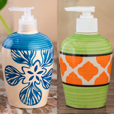 

Sforzi Ceramic soap dispenser combo 700 ml Lotion, Shampoo, Soap Dispenser(Multicolor)