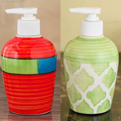 

Sforzi Ceramic soap dispenser combo 250 ml Lotion, Shampoo, Soap Dispenser(Multicolor)