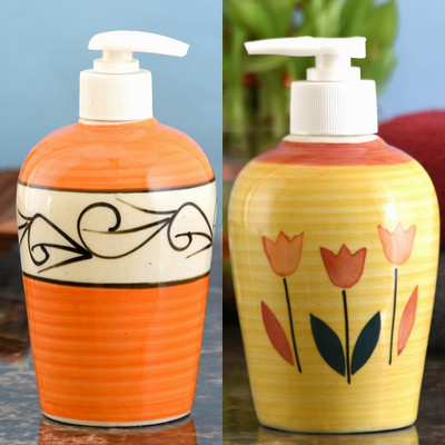 

Sforzi Ceramic soap dispenser combo 700 ml Lotion, Shampoo, Soap Dispenser(Multicolor)