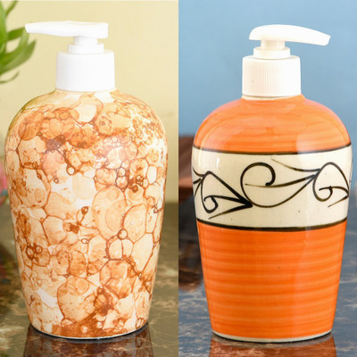 

Sforzi Ceramic soap dispenser combo 450 ml Lotion, Shampoo, Soap Dispenser(Multicolor)