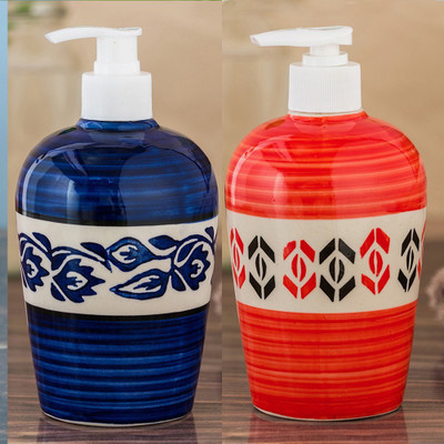 

Sforzi Ceramic soap dispenser combo 450 ml Lotion, Shampoo, Soap Dispenser(Multicolor)