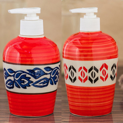 

Sforzi Ceramic soap dispenser combo 700 ml Lotion, Shampoo, Soap Dispenser(Multicolor)