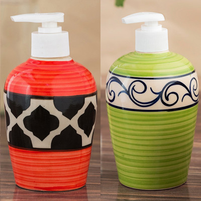 

Sforzi Ceramic soap dispenser combo 700 ml Lotion, Shampoo, Soap Dispenser(Multicolor)