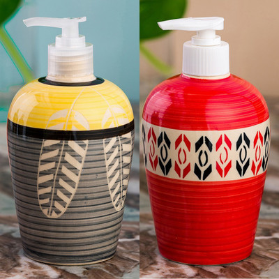 

Sforzi Ceramic soap dispenser combo 450 ml Lotion, Shampoo, Soap Dispenser(Multicolor)