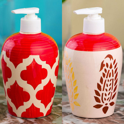 

Sforzi Ceramic soap dispenser combo 450 ml Lotion, Shampoo, Soap Dispenser(Multicolor)