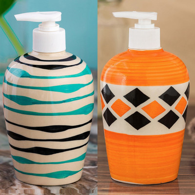 

Sforzi Ceramic soap dispenser combo 450 ml Lotion, Shampoo, Soap Dispenser(Multicolor)