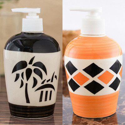 

Sforzi Ceramic soap dispenser combo 700 ml Lotion, Shampoo, Soap Dispenser(Multicolor)