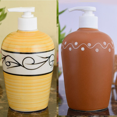 

Sforzi Ceramic soap dispenser combo 450 ml Lotion, Shampoo, Soap Dispenser(Multicolor)