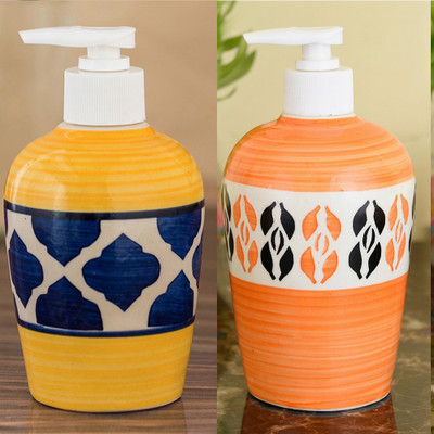 

Sforzi Ceramic soap dispenser combo 700 ml Lotion, Shampoo, Soap Dispenser(Multicolor)