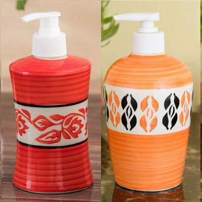 

Sforzi Ceramic soap dispenser combo 700 ml Lotion, Shampoo, Soap Dispenser(Multicolor)