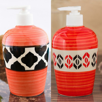 

Sforzi Ceramic soap dispenser combo 450 ml Lotion, Shampoo, Soap Dispenser(Multicolor)