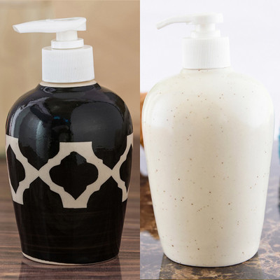 

Sforzi Ceramic soap dispenser combo 700 ml Lotion, Shampoo, Soap Dispenser(Multicolor)