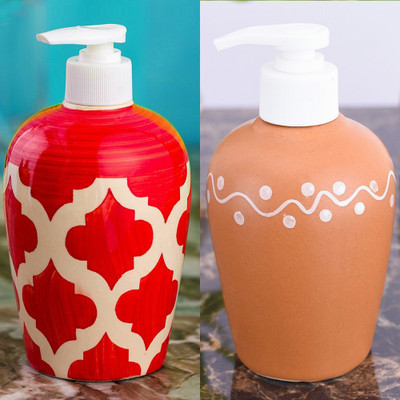 

Sforzi Ceramic soap dispenser combo 700 ml Lotion, Shampoo, Soap Dispenser(Multicolor)