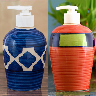 

Sforzi Ceramic soap dispenser combo 700 ml Lotion, Shampoo, Soap Dispenser(Multicolor)