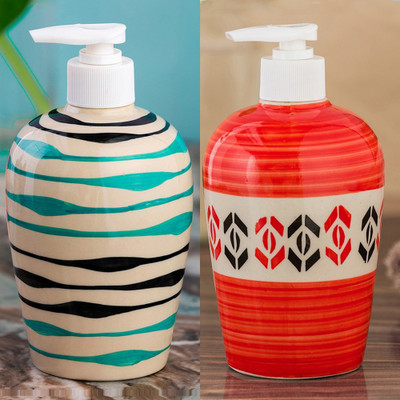 

Sforzi Ceramic soap dispenser combo 450 ml Lotion, Shampoo, Soap Dispenser(Multicolor)