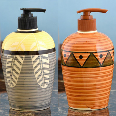 

Sforzi Ceramic soap dispenser combo 450 ml Lotion, Shampoo, Soap Dispenser(Multicolor)