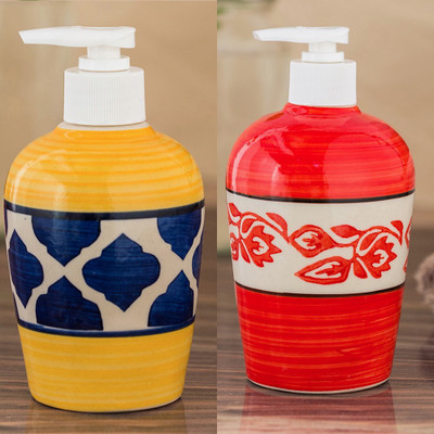 

Sforzi Ceramic soap dispenser combo 250 ml Lotion, Shampoo, Soap Dispenser(Multicolor)