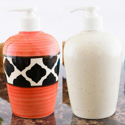 

Sforzi Ceramic soap dispenser combo 450 ml Lotion, Shampoo, Soap Dispenser(Multicolor)