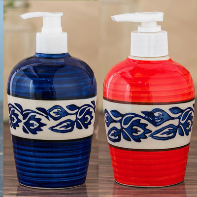 

Sforzi Ceramic soap dispenser combo 700 ml Lotion, Shampoo, Soap Dispenser(Multicolor)