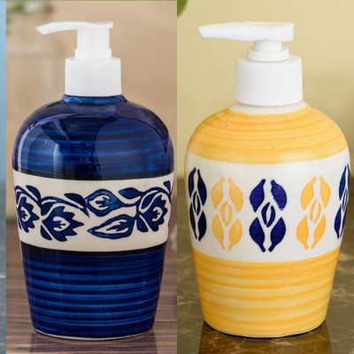 

Sforzi Ceramic soap dispenser combo 700 ml Lotion, Shampoo, Soap Dispenser(Multicolor)