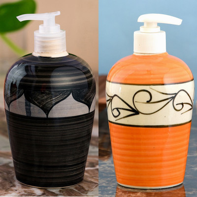 

Sforzi Ceramic soap dispenser combo 450 ml Lotion, Shampoo, Soap Dispenser(Multicolor)