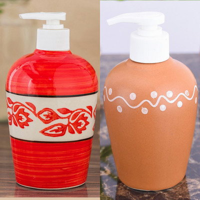 

Sforzi Ceramic soap dispenser combo 700 ml Lotion, Shampoo, Soap Dispenser(Multicolor)