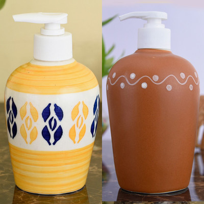 

Sforzi Ceramic soap dispenser combo 700 ml Lotion, Shampoo, Soap Dispenser(Multicolor)