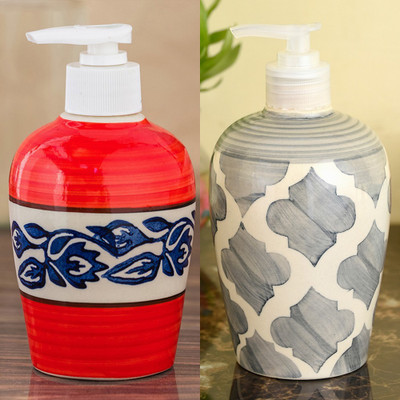 

Sforzi Ceramic soap dispenser combo 700 ml Lotion, Shampoo, Soap Dispenser(Multicolor)