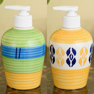 

Sforzi Ceramic soap dispenser combo 250 ml Lotion, Shampoo, Soap Dispenser(Multicolor)