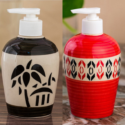 

Sforzi Ceramic soap dispenser combo 700 ml Lotion, Shampoo, Soap Dispenser(Multicolor)
