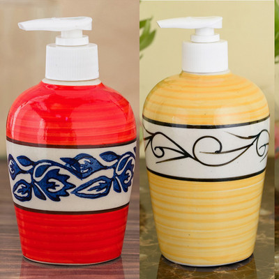 

Sforzi Ceramic soap dispenser combo 700 ml Lotion, Shampoo, Soap Dispenser(Multicolor)
