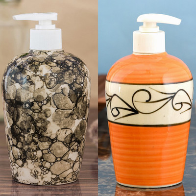 

Sforzi Ceramic soap dispenser combo 450 ml Lotion, Shampoo, Soap Dispenser(Multicolor)