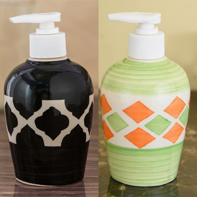 

Sforzi Ceramic soap dispenser combo 250 ml Lotion, Shampoo, Soap Dispenser(Multicolor)