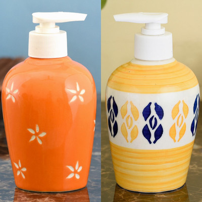 

Sforzi Ceramic soap dispenser combo 250 ml Lotion, Shampoo, Soap Dispenser(Multicolor)
