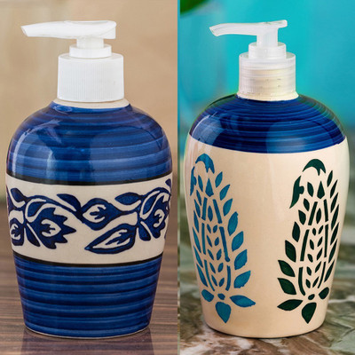 

Sforzi Ceramic soap dispenser combo 700 ml Lotion, Shampoo, Soap Dispenser(Multicolor)