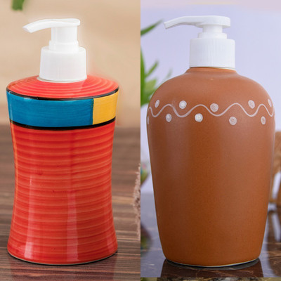 

Sforzi Ceramic soap dispenser combo 700 ml Lotion, Shampoo, Soap Dispenser(Multicolor)