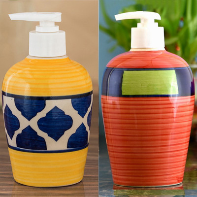 

Sforzi Ceramic soap dispenser combo 700 ml Lotion, Shampoo, Soap Dispenser(Multicolor)