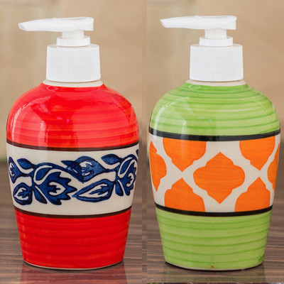 

Sforzi Ceramic soap dispenser combo 250 ml Lotion, Shampoo, Soap Dispenser(Multicolor)