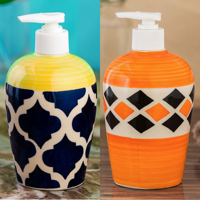 

Sforzi Ceramic soap dispenser combo 450 ml Lotion, Shampoo, Soap Dispenser(Multicolor)