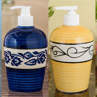 

Sforzi Ceramic soap dispenser combo 450 ml Lotion, Shampoo, Soap Dispenser(Multicolor)
