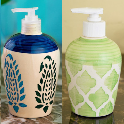 

Sforzi Ceramic soap dispenser combo 700 ml Lotion, Shampoo, Soap Dispenser(Multicolor)