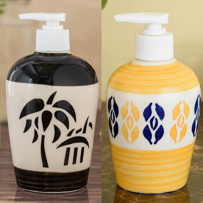 

Sforzi Ceramic soap dispenser combo 700 ml Lotion, Shampoo, Soap Dispenser(Multicolor)