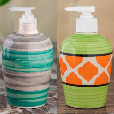 

Sforzi Ceramic soap dispenser combo 700 ml Lotion, Shampoo, Soap Dispenser(Multicolor)