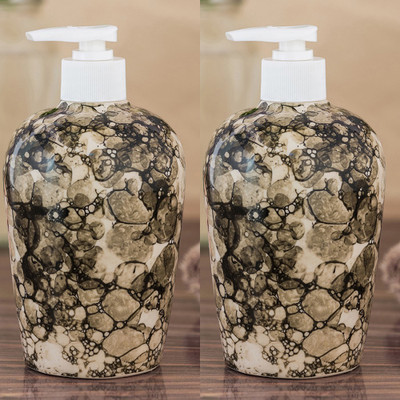

Sforzi Ceramic soap dispenser combo 450 ml Lotion, Shampoo, Soap Dispenser(Multicolor)