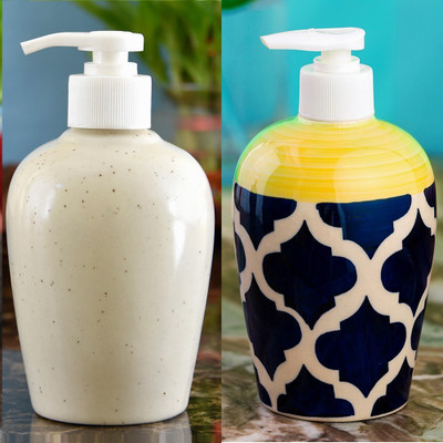 

Sforzi Ceramic soap dispenser combo 700 ml Lotion, Shampoo, Soap Dispenser(Multicolor)