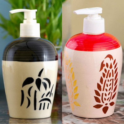 

Sforzi Ceramic soap dispenser combo 450 ml Lotion, Shampoo, Soap Dispenser(Multicolor)