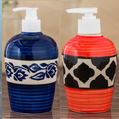 

Sforzi Ceramic soap dispenser combo 700 ml Lotion, Shampoo, Soap Dispenser(Multicolor)