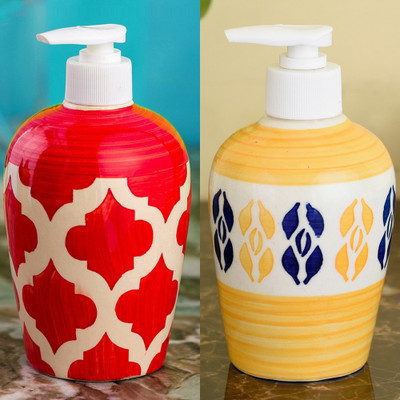 

Sforzi Ceramic soap dispenser combo 700 ml Lotion, Shampoo, Soap Dispenser(Multicolor)