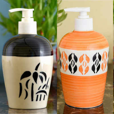 

Sforzi Ceramic soap dispenser combo 450 ml Lotion, Shampoo, Soap Dispenser(Multicolor)