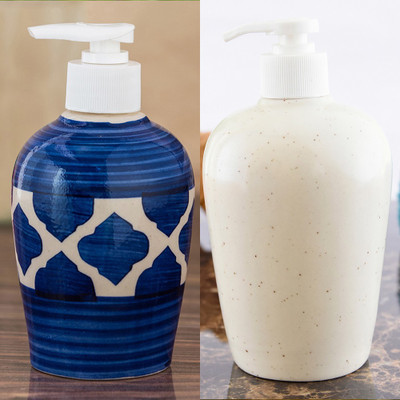 

Sforzi Ceramic soap dispenser combo 700 ml Lotion, Shampoo, Soap Dispenser(Multicolor)